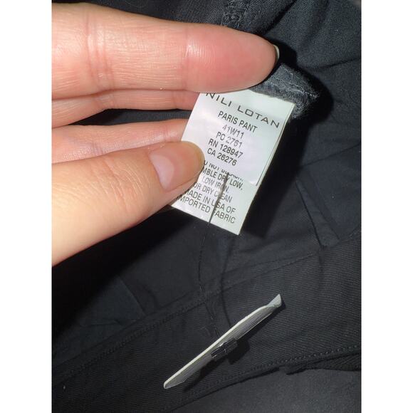 Nili Lotan XS Slouchy Paris Pants $345 Drop Crotch Cotton Crop Washed Black/Blue - Picture 4 of 5